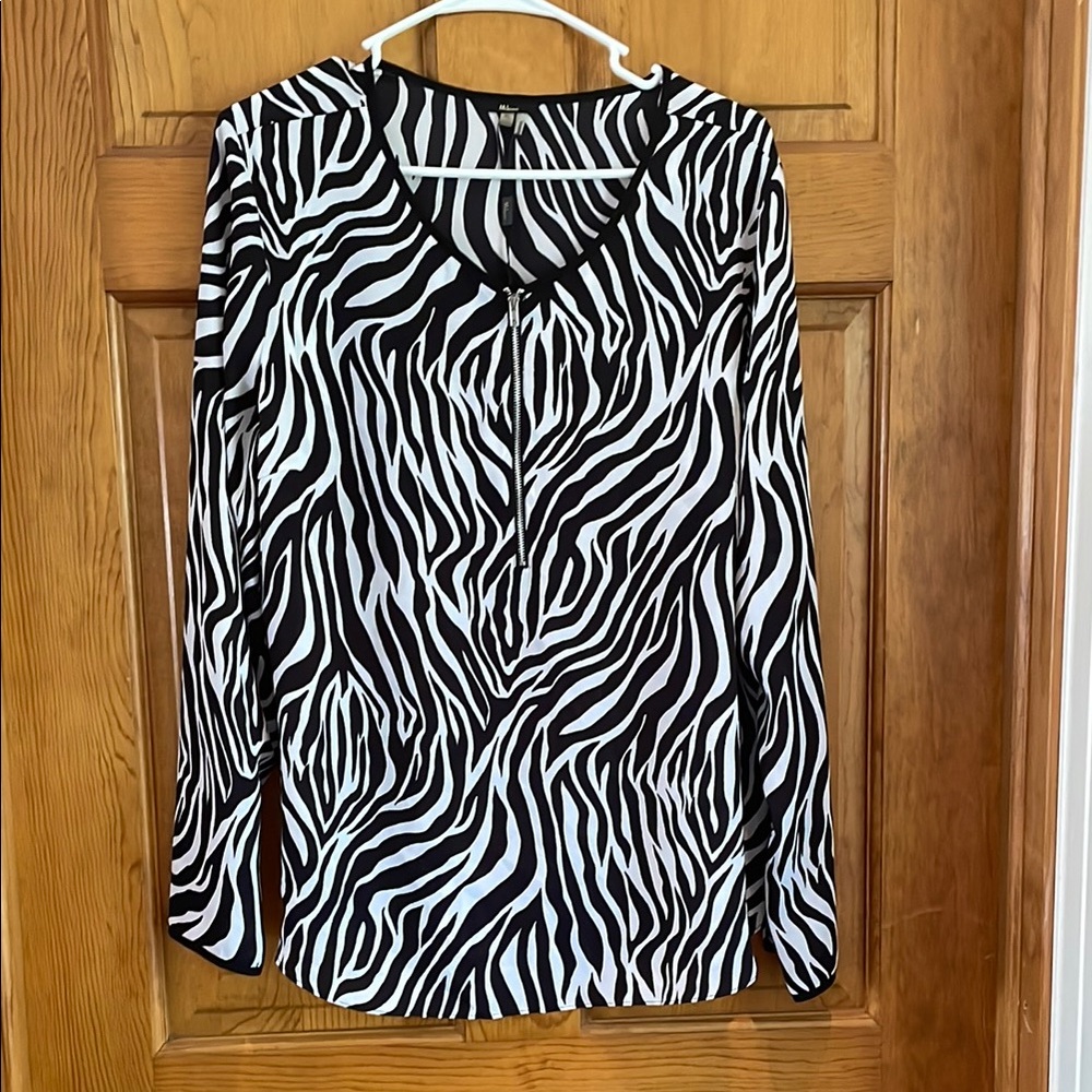 Milano Black and White Zebra Pattern Blouse